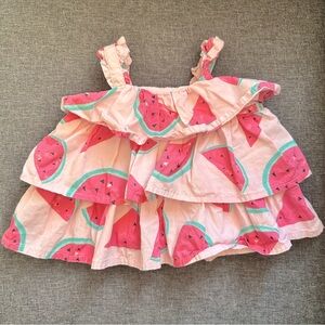 EUC Gymboree watermelon ruffle top size 6-12 months